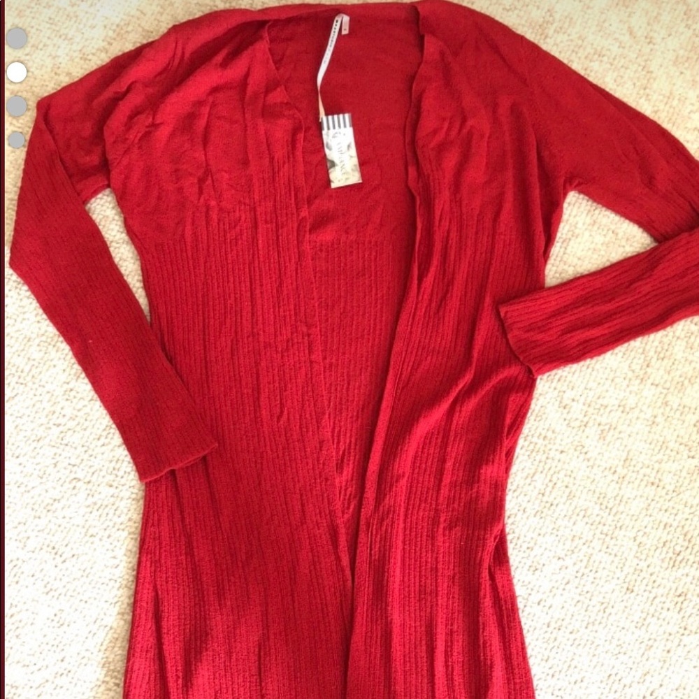 New Red Max Studio open sweater Size M fits S or M